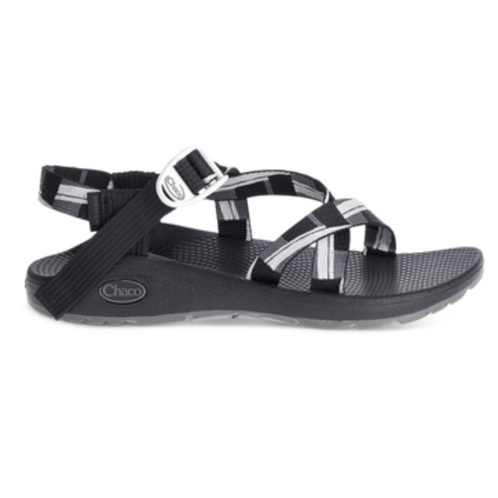 NEW! Chaco Mega Z/Cloud Women's Cushioned Strap Sandal Black & White Eitherway 9